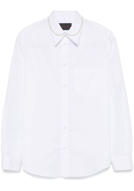 Camicia con perle sintetiche in bianco Simone rocha - uomo